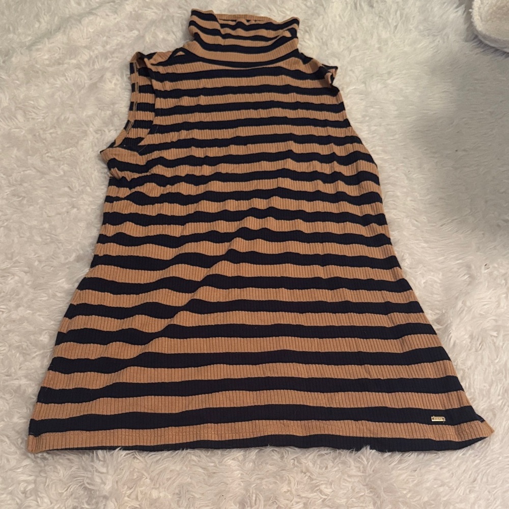 Tommy Hilfiger Black and Tan Striped‎ Top